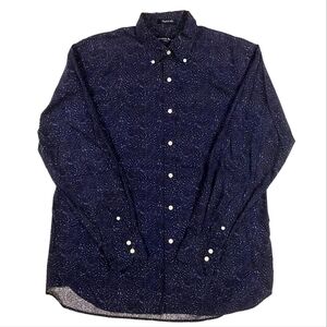 AUSTIN Reed Blue Paisley Button Down Dress Shirt